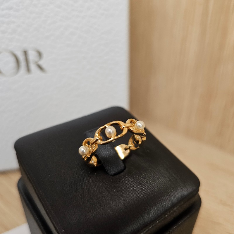[甜美好物甜出❣️] Dior 金色珍珠串聯 MontaigneJolie戒指-2