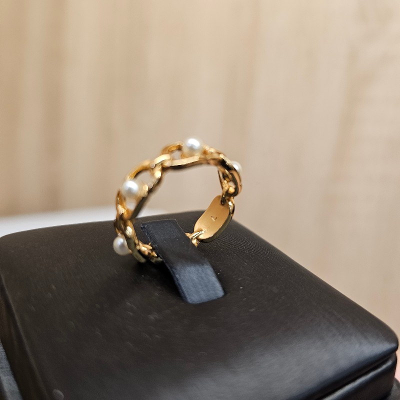 [甜美好物甜出❣️] Dior 金色珍珠串聯 MontaigneJolie戒指-4