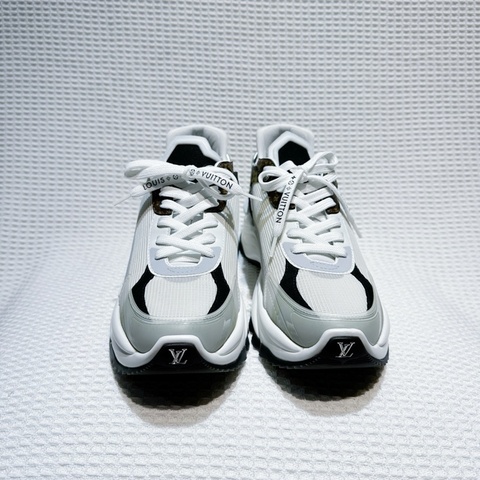 路易威登 LOUIS VUITTON LV RUN55 白棕運動鞋 尺碼/38碼