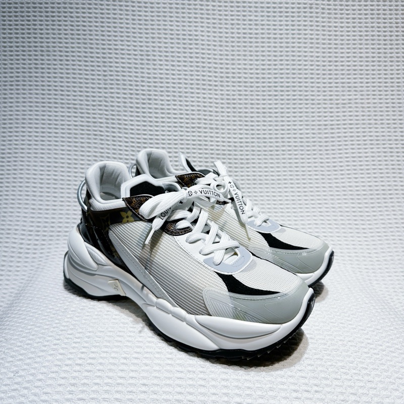 路易威登 LOUIS VUITTON LV RUN55 白棕運動鞋 尺碼/38碼-1
