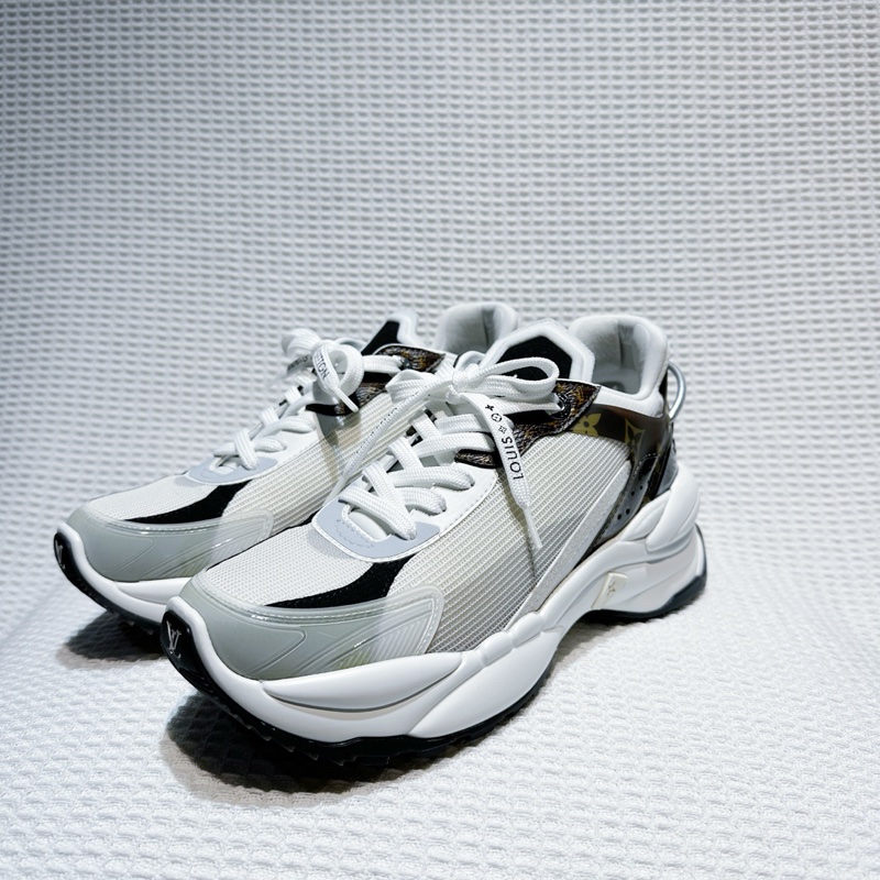路易威登 LOUIS VUITTON LV RUN55 白棕運動鞋 尺碼/38碼-2
