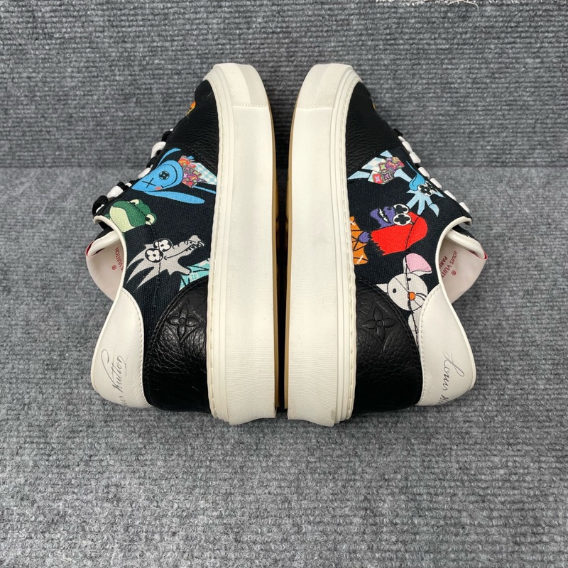 LV 黑色帆布面動物印花板鞋38碼-6