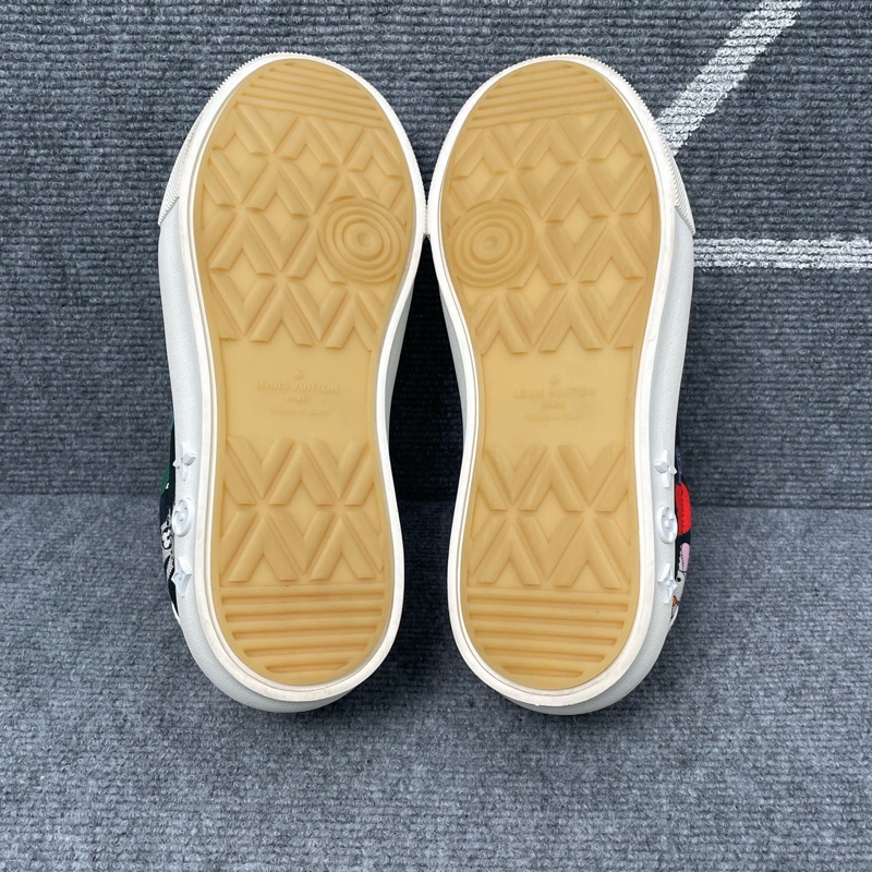 LV 黑色帆布面動物印花板鞋38碼-7