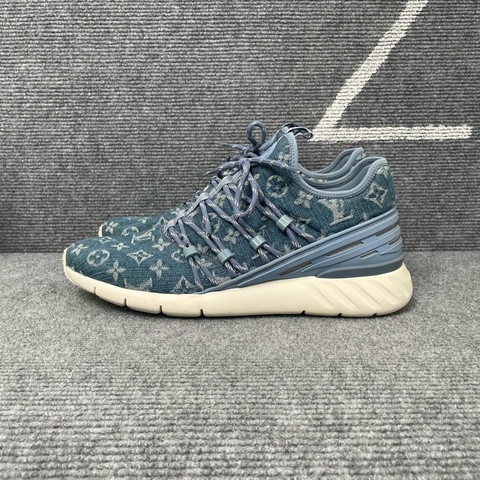 LV 藍色牛仔帆布老花運動鞋41.5碼
