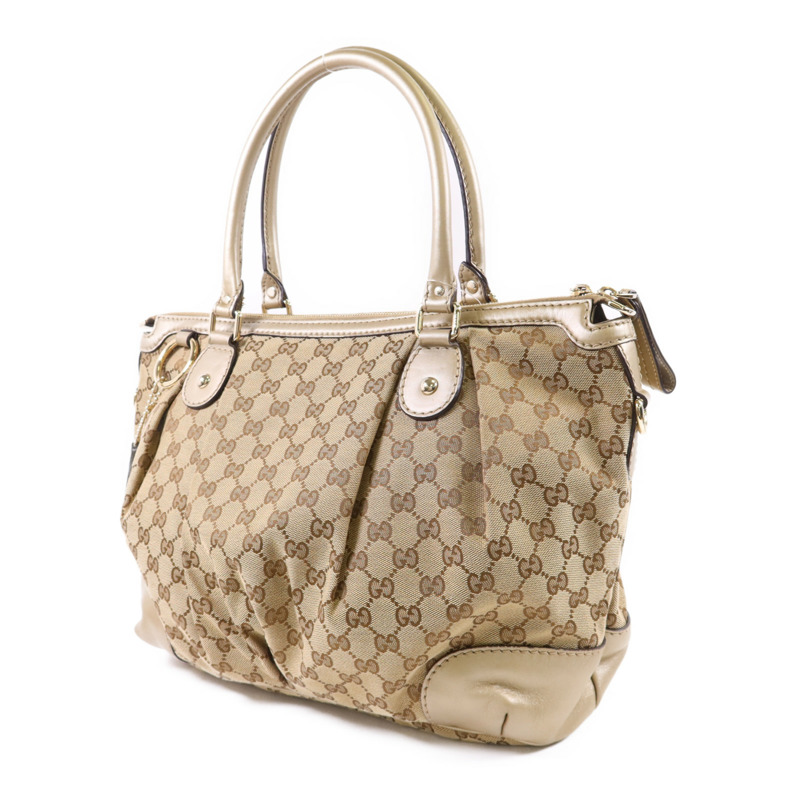 GUCCI 帆布2 Way Shoulder Bag金扣手挽肩背兩用袋-2