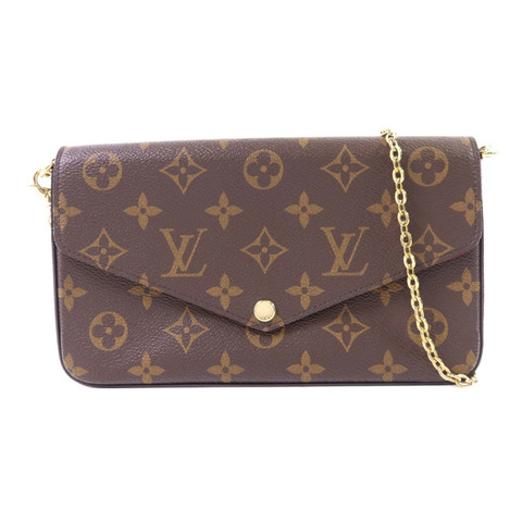 LOUIS VUITTON Monogram Felicie Pochette金扣鏈帶肩背袋