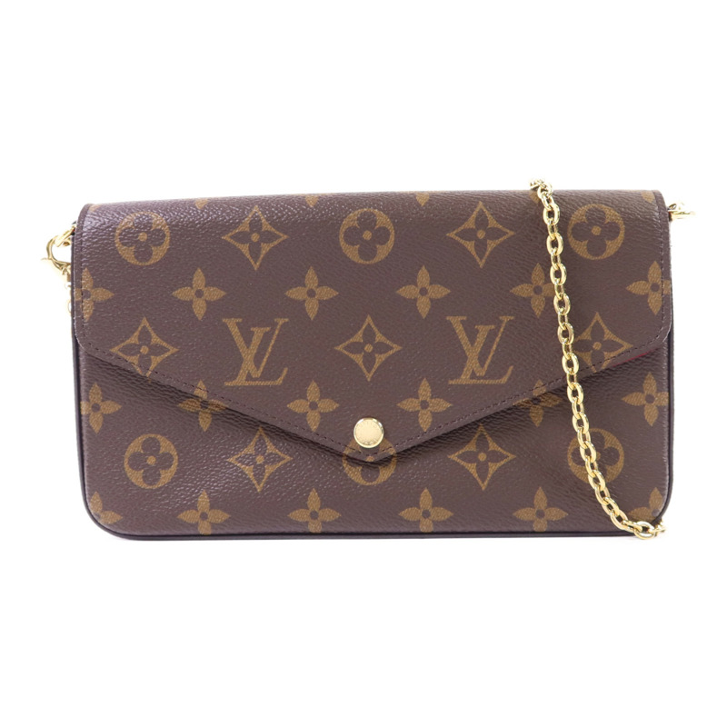 LOUIS VUITTON Monogram Felicie Pochette金扣鏈帶肩背袋-0