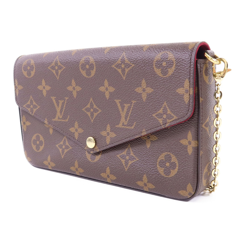 LOUIS VUITTON Monogram Felicie Pochette金扣鏈帶肩背袋-2