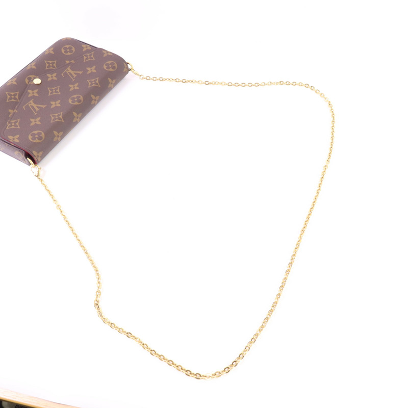 LOUIS VUITTON Monogram Felicie Pochette金扣鏈帶肩背袋-4
