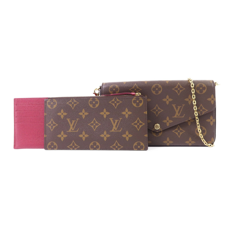 LOUIS VUITTON Monogram Felicie Pochette金扣鏈帶肩背袋-10