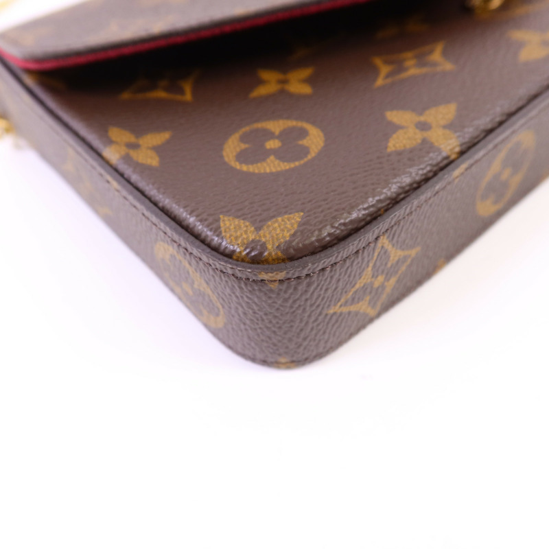 LOUIS VUITTON Monogram Felicie Pochette金扣鏈帶肩背袋-14