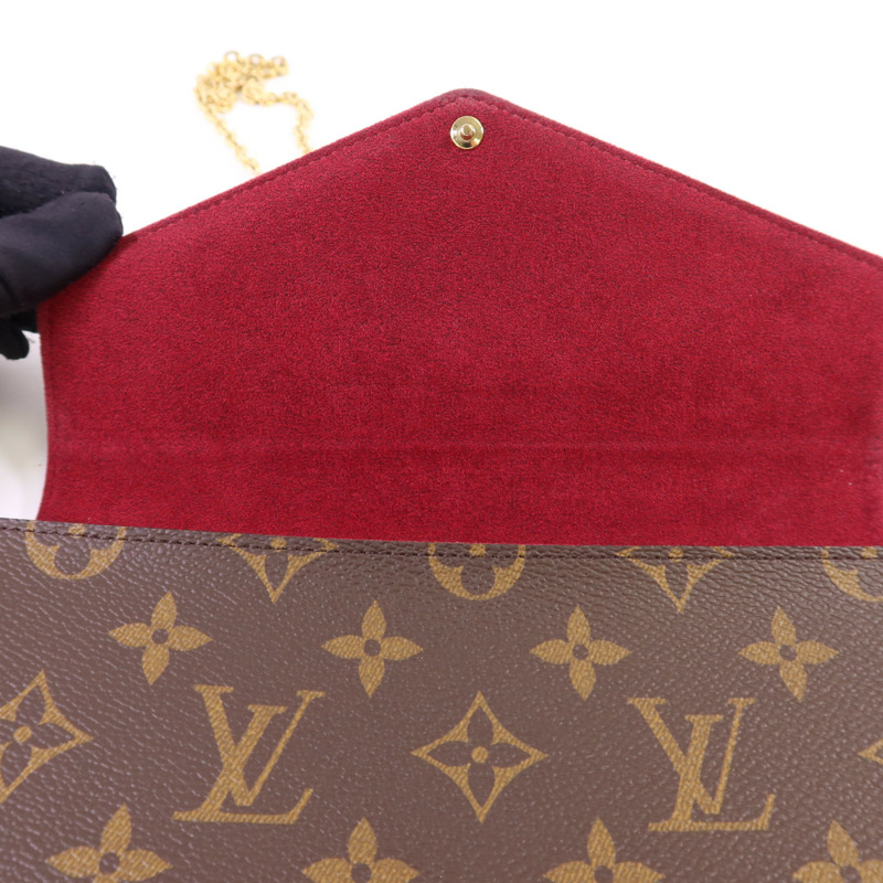LOUIS VUITTON Monogram Felicie Pochette金扣鏈帶肩背袋-17