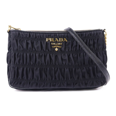 PRADA 尼龍Chain Shoulder Bag金扣鏈帶肩背袋