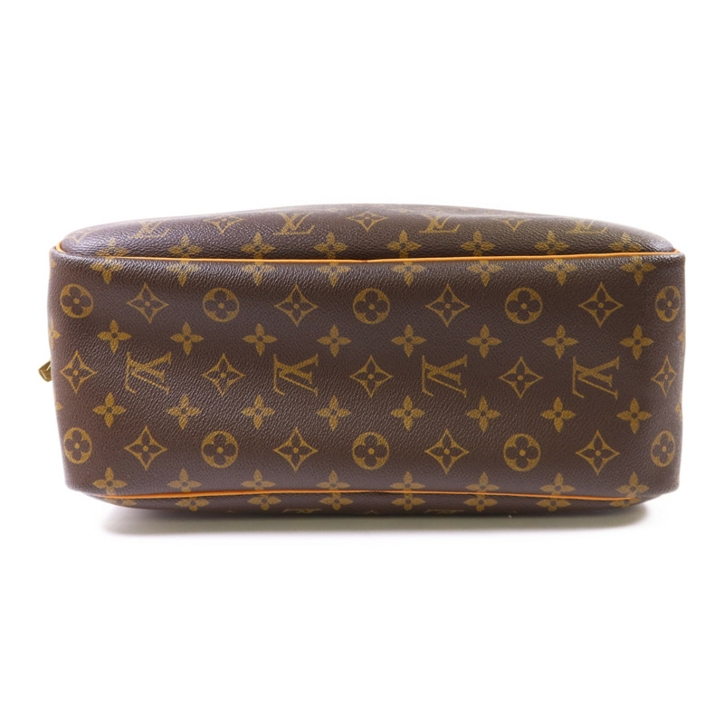 LOUIS VUITTON Monogram Deauville金扣手挽袋棕色-3