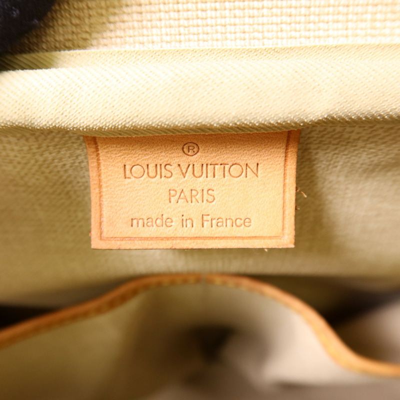 LOUIS VUITTON Monogram Deauville金扣手挽袋棕色-6