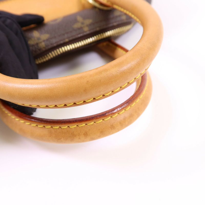 LOUIS VUITTON Monogram Deauville金扣手挽袋棕色-14