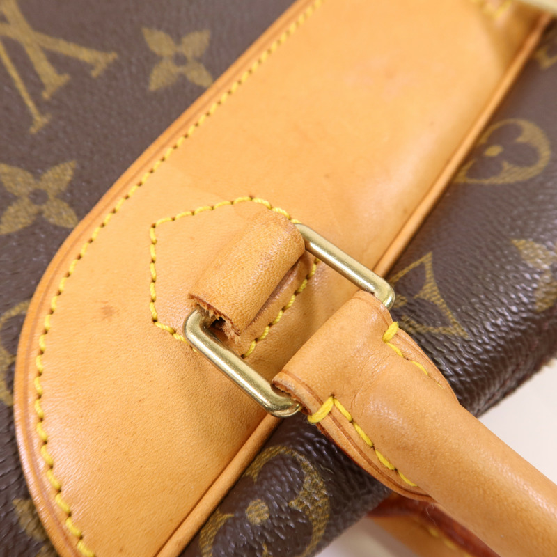 LOUIS VUITTON Monogram Deauville金扣手挽袋棕色-15