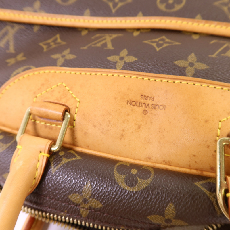 LOUIS VUITTON Monogram Deauville金扣手挽袋棕色-18