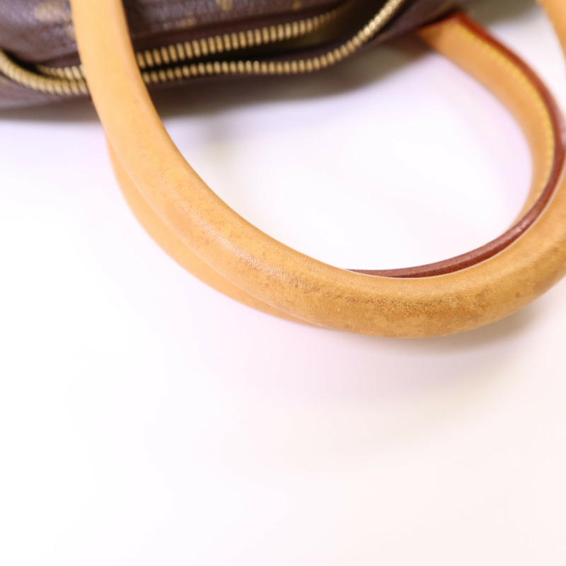 LOUIS VUITTON Monogram Deauville金扣手挽袋棕色-19