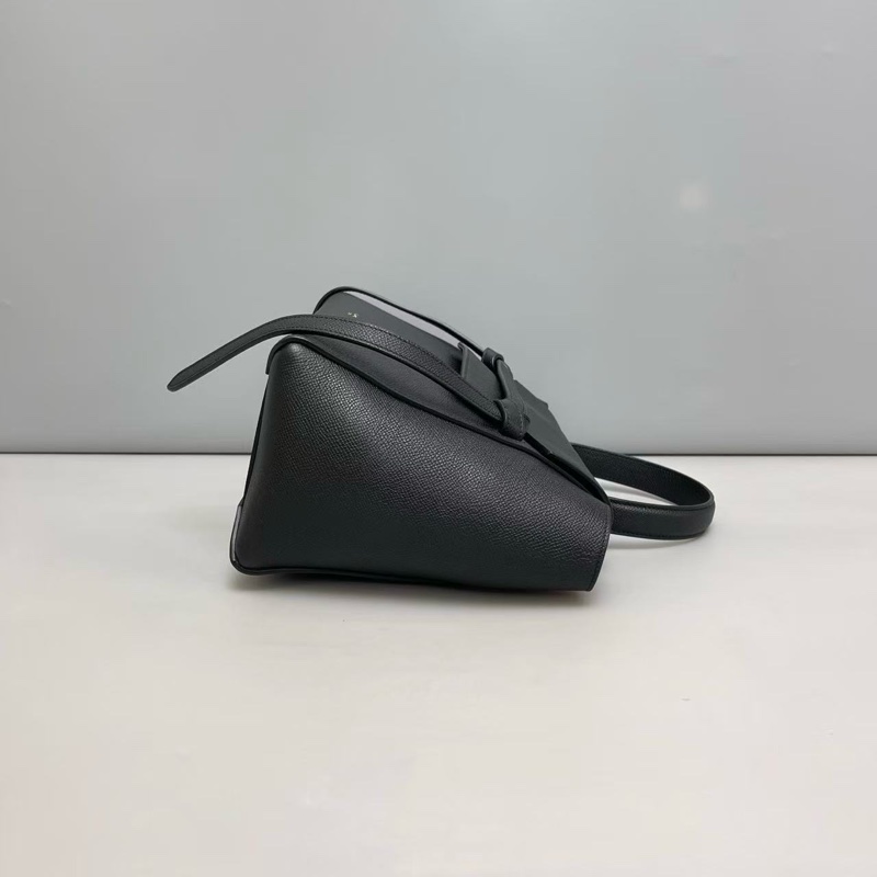 Celine賽琳 micro牛皮荔枝紋鯰魚包 小號 黑色-2