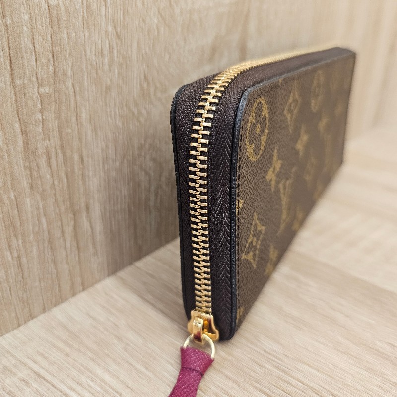 [ LV人氣長夾☺️ ] LV老花Clemence金釦紫紅拉鏈長夾-6
