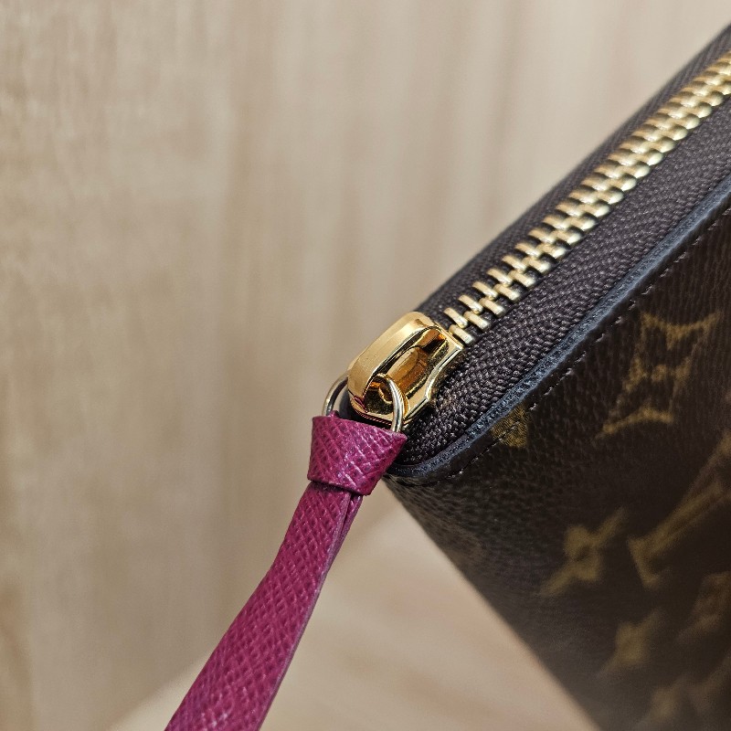 [ LV人氣長夾☺️ ] LV老花Clemence金釦紫紅拉鏈長夾-7