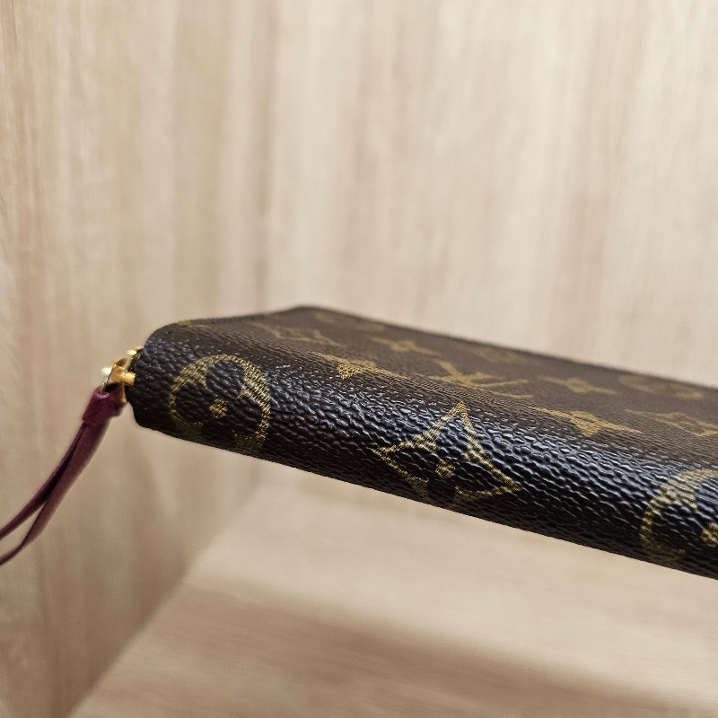 [ LV人氣長夾☺️ ] LV老花Clemence金釦紫紅拉鏈長夾-10