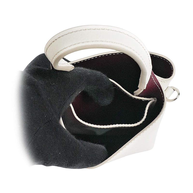 T Logo 超小號手提/斜背二用皮革手機包(白色)-6