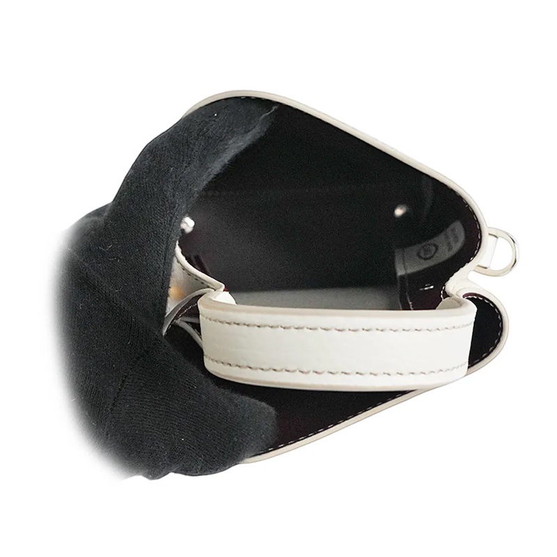 T Logo 超小號手提/斜背二用皮革手機包(白色)-7