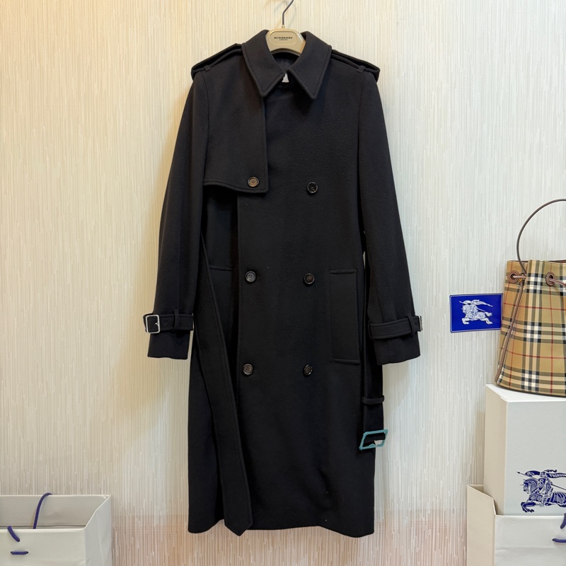 BURBERRY英國黑色羊絨大衣UK6-3