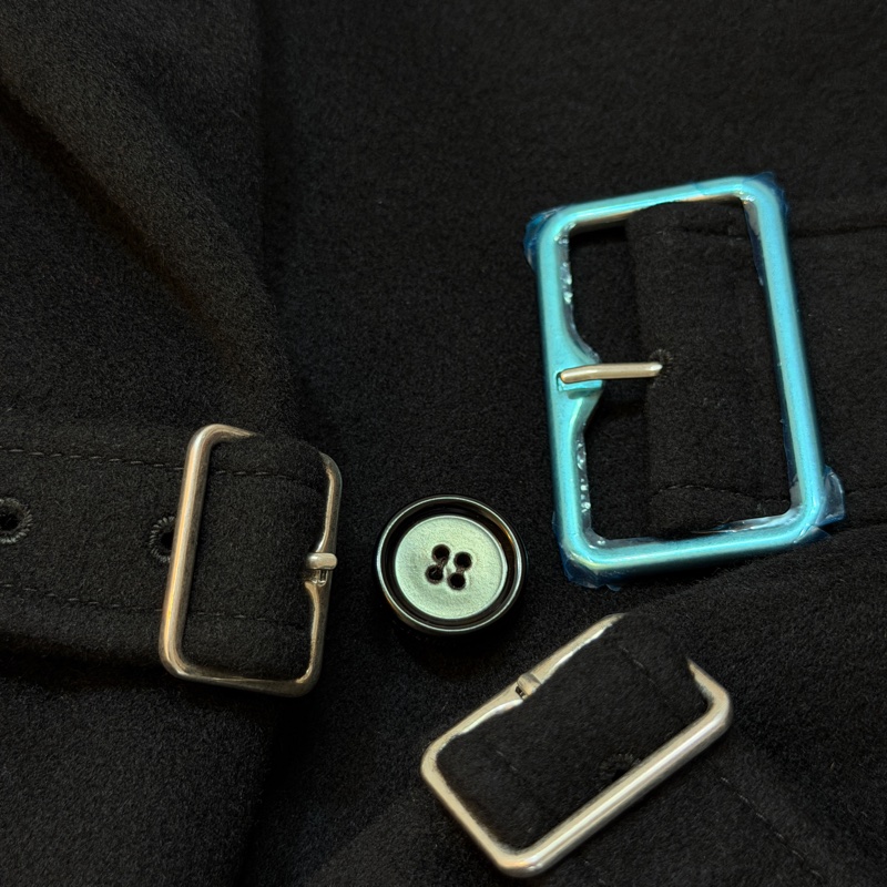 BURBERRY英國黑色羊絨大衣UK6-6