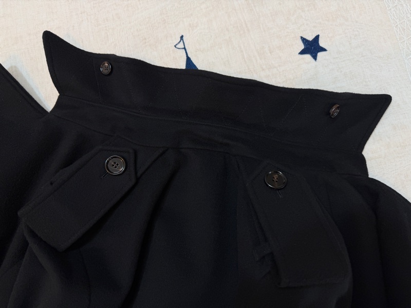 BURBERRY英國黑色羊絨大衣UK6-11