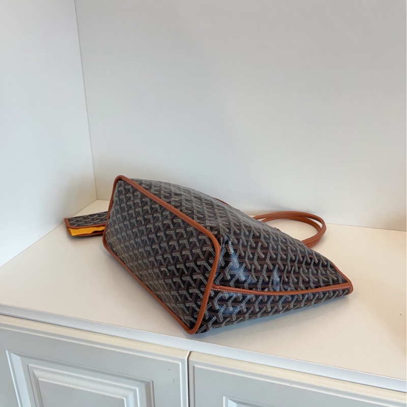 【99新🆕】Goyard 高定款 雙面雙色 內里全皮 棕色焦糖色老花 子母 中號 購物袋/托特包-5
