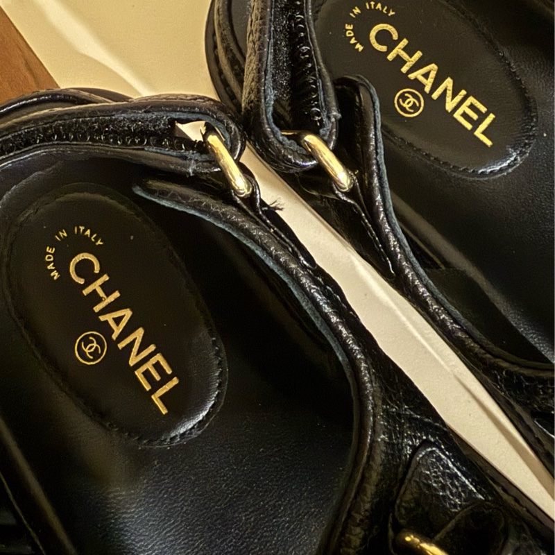 Chanel 經典魔鬼氈涼鞋-5