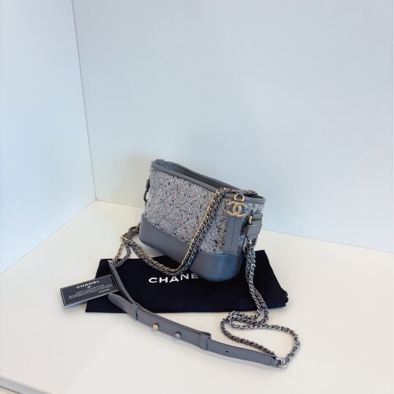 【99新🆕】Chanel Gabrielle花呢針織流浪包 小號 單肩斜挎包-2