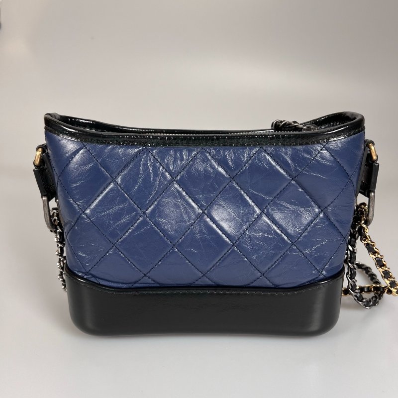 CHANEL 流浪包 小號 藍拚黑 25開-1