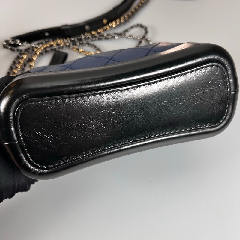 CHANEL 流浪包 小號 藍拚黑 25開-4