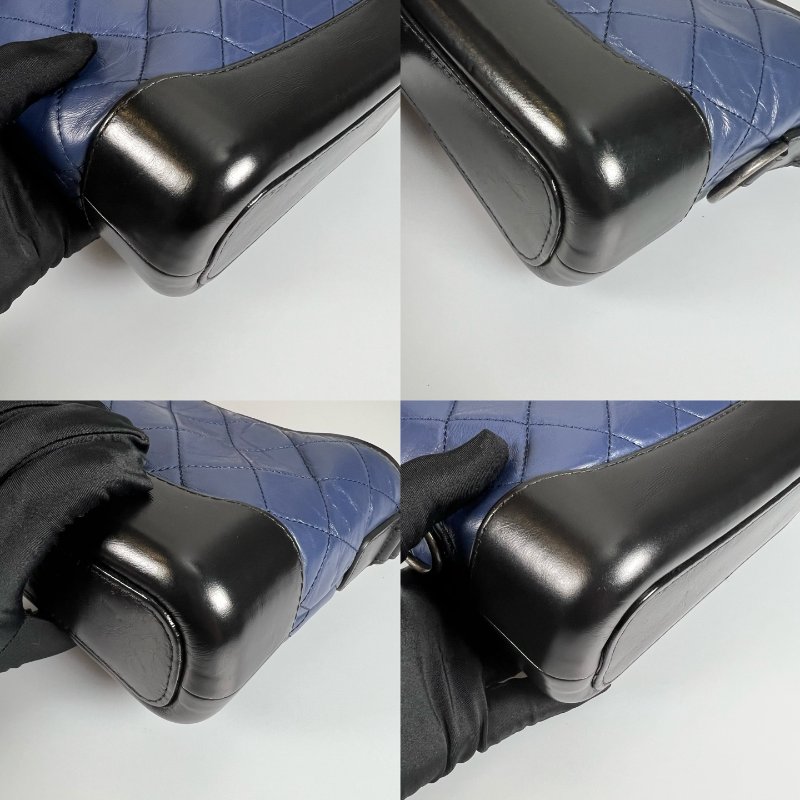 CHANEL 流浪包 小號 藍拚黑 25開-10