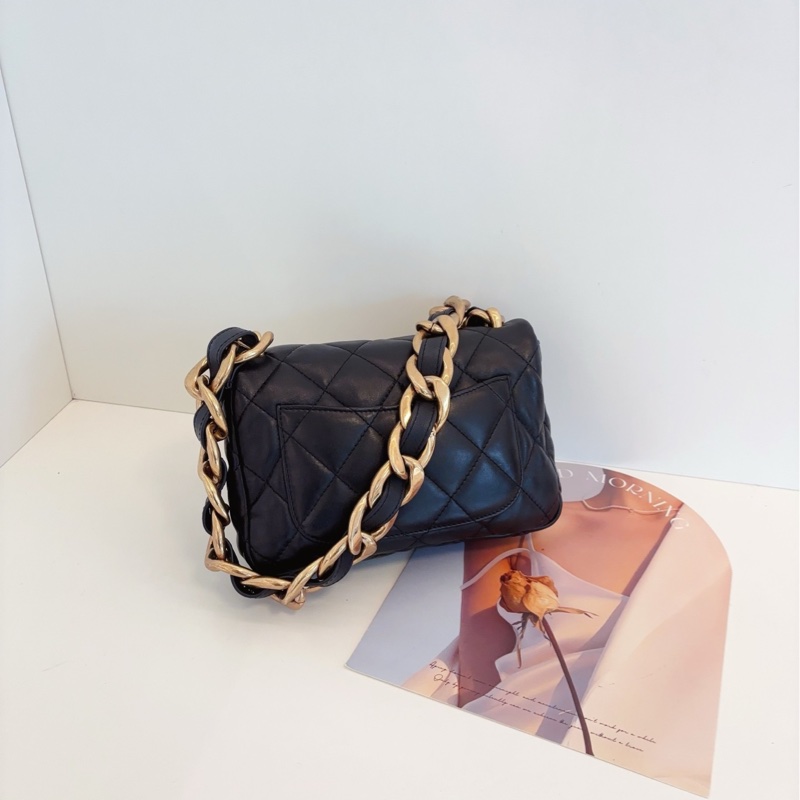 【98新以上🆕】Chanel22s CF方胖子 黑色金扣 粗鏈條單肩/腋下包-1
