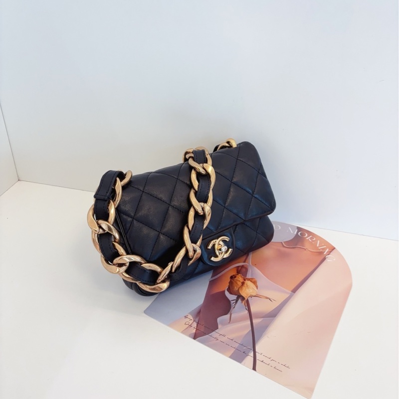 【98新以上🆕】Chanel22s CF方胖子 黑色金扣 粗鏈條單肩/腋下包-2