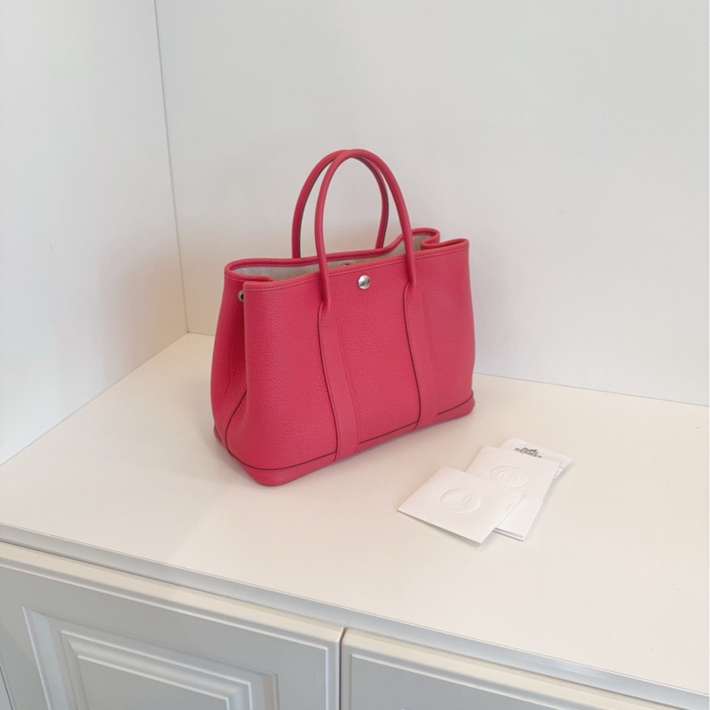 【閒置新🆕】Hermes 花園30 gp30 garden party 30 negonda皮 A5 杜鵑紅 💄手提包-1