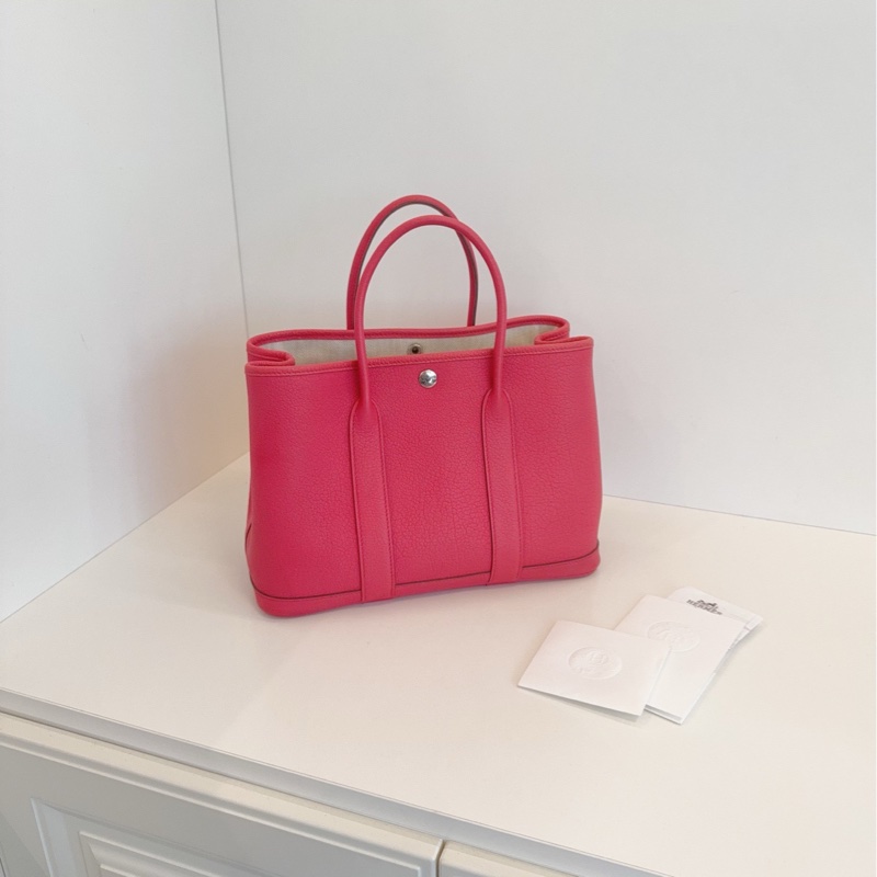【閒置新🆕】Hermes 花園30 gp30 garden party 30 negonda皮 A5 杜鵑紅 💄手提包-3