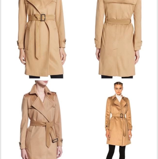 BURBERRY英國蜜色羊絨混紡大衣UK10-0