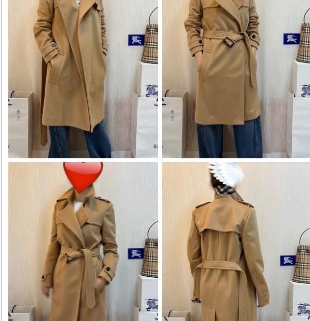 BURBERRY英國蜜色羊絨混紡大衣UK10-1