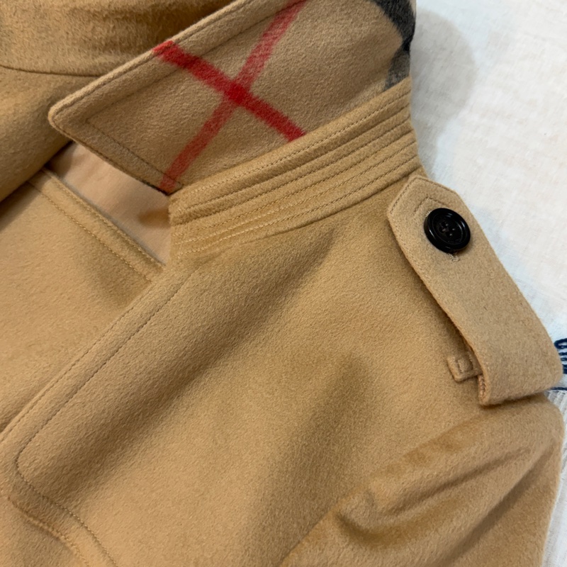 BURBERRY英國蜜色羊絨混紡大衣UK10-8