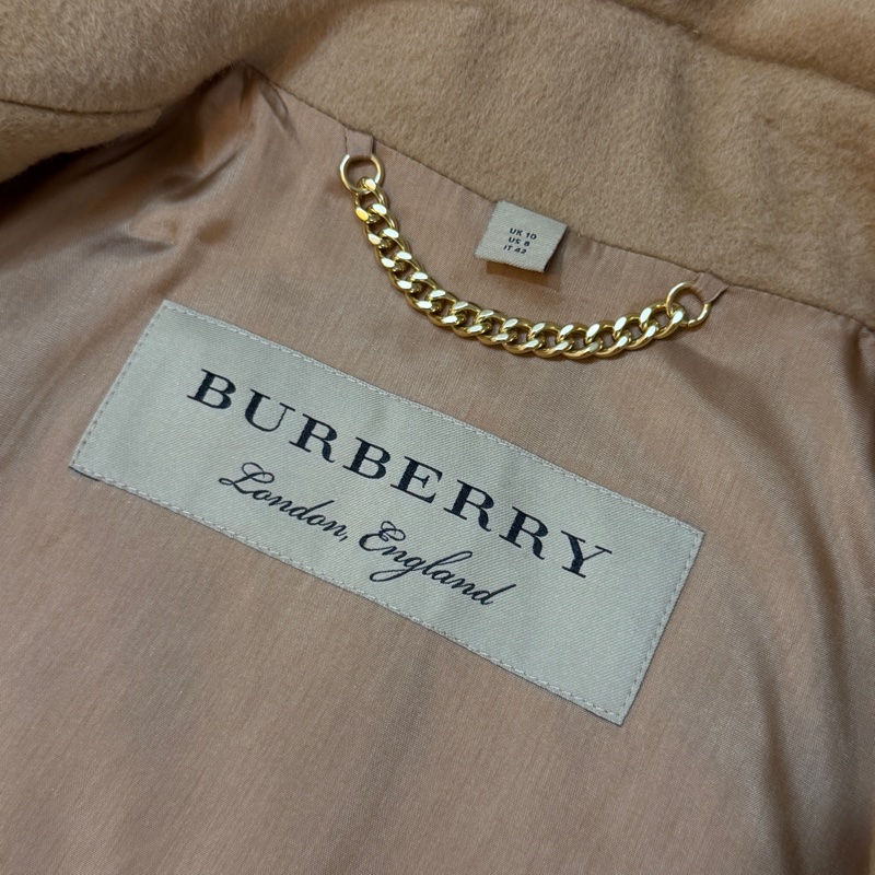 BURBERRY英國蜜色羊絨混紡大衣UK10-11