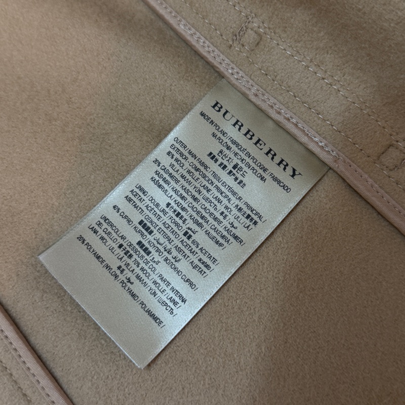 BURBERRY英國蜜色羊絨混紡大衣UK10-12