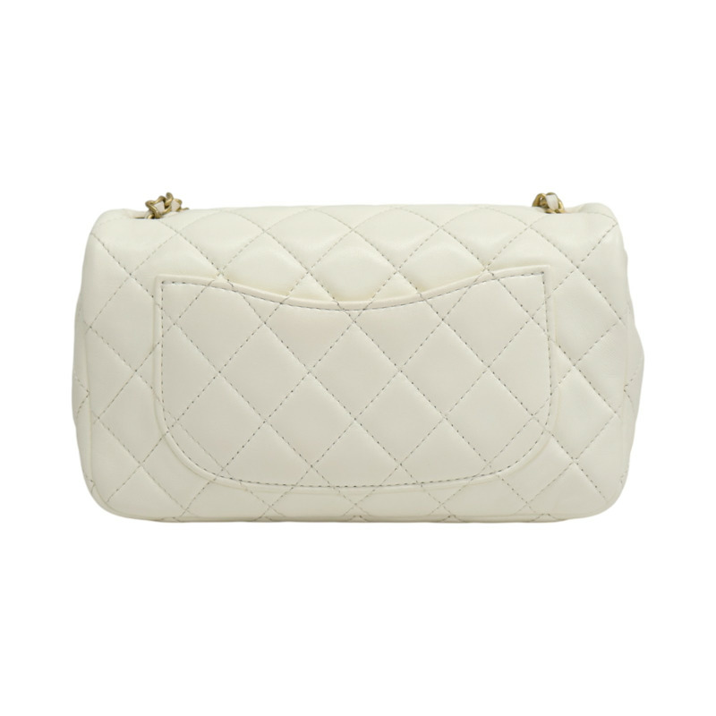 白色羊皮 Mini Matelasse 20 肩背包 AS1787【CHANEL 香奈兒】 AS1787-1