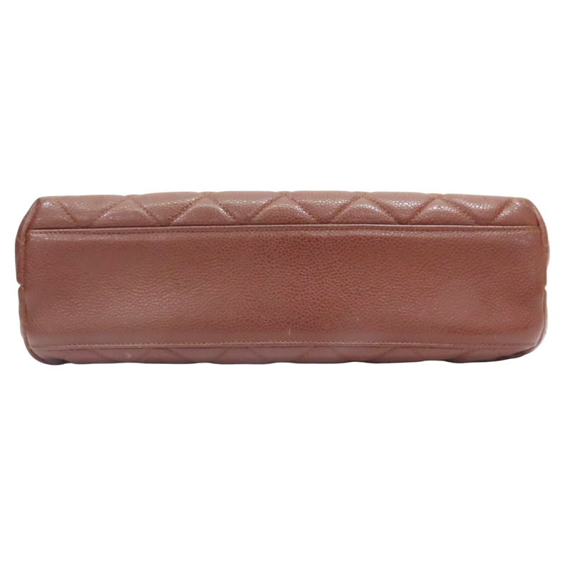 磚紅色 菱格紋 荔枝紋 牛皮 肩背包【CHANEL 香奈兒】-3