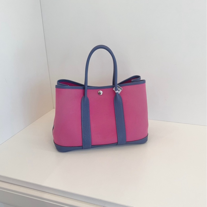 【9798新🆕】Hermes 帆布拼皮GardenParty Gp30花圖包 C刻手提包-0